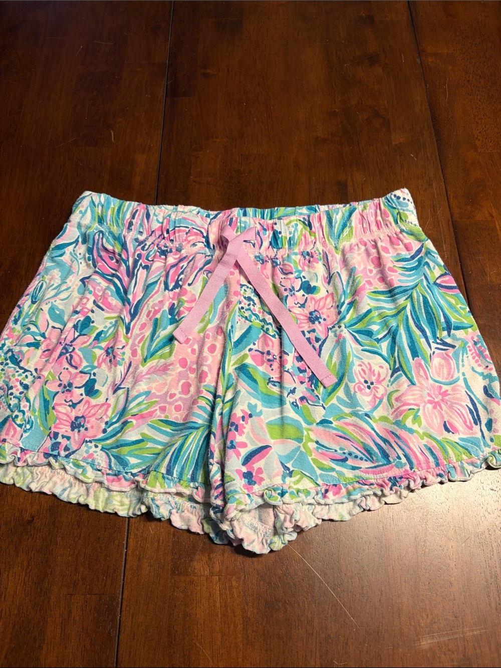 Lilly Pulitzer Aqua, Pink & Green Tropical Print Shorts